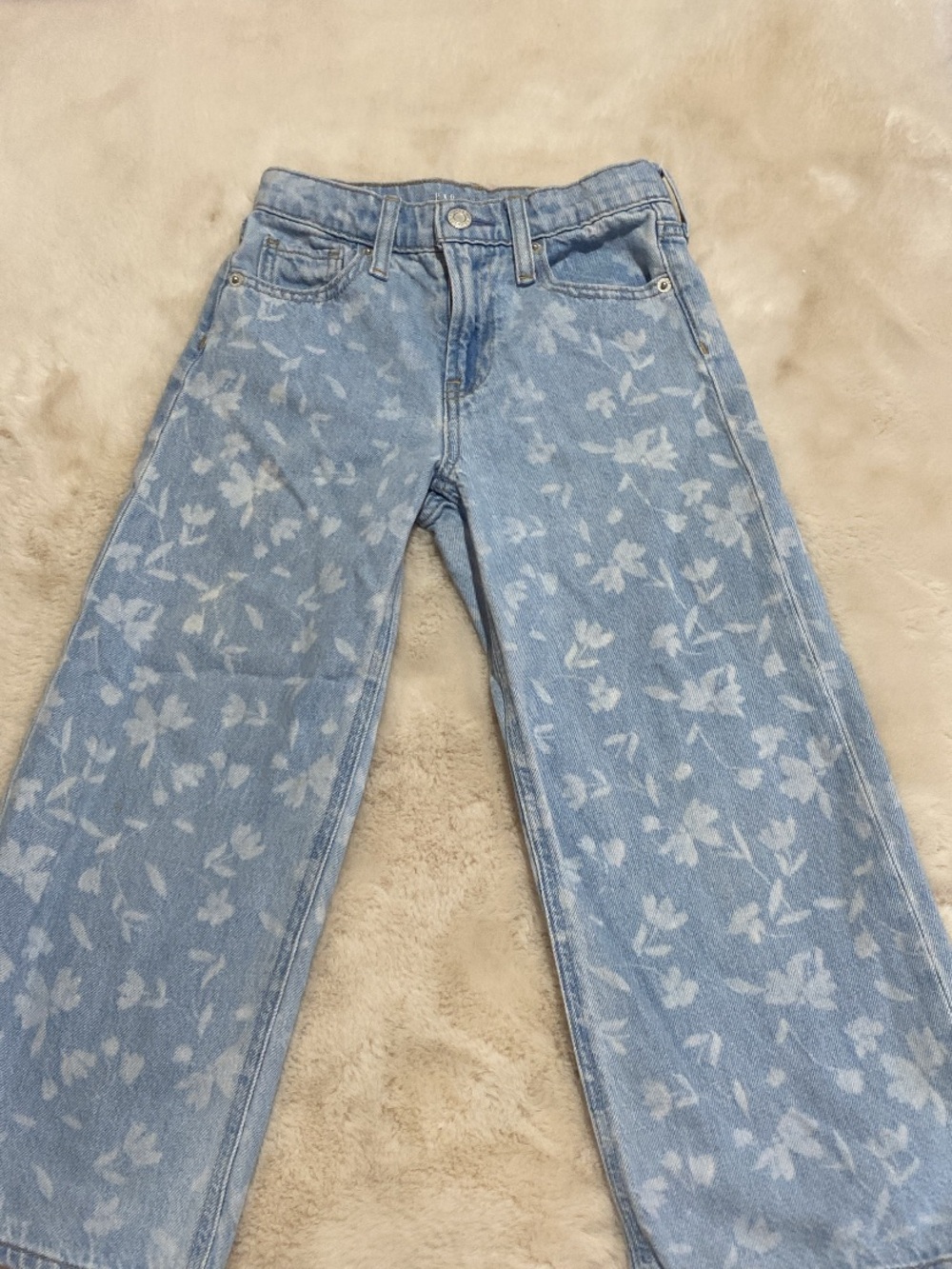 Gap brand Light Blue Floral Print Wide-Leg Women's Jeans